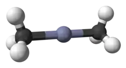 Ball-and-stick model of dimethylzinc