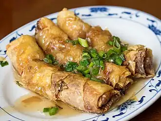 Tofu skin roll as dim sum