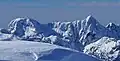 Diobsud Buttes in winter seen from Oakes Peak