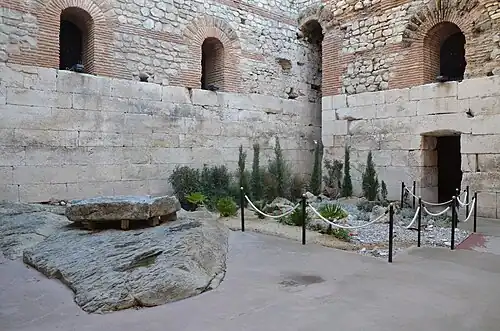 The fortifications of the palace.