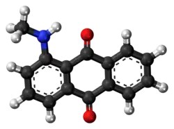 Ball-and-stick model of the disperse Red 9 molecule