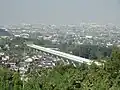 Panorama view of Fuefuki and Maglev train test run exhibition