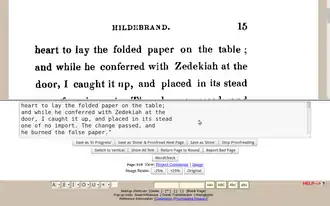 Screenshot of the proofreading interface on Distributed Proofreaders