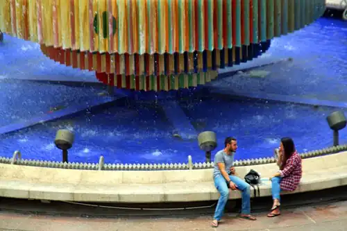 Closeup of the bottom of the fountain in 2011