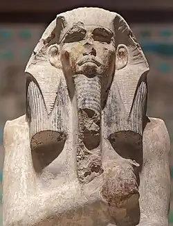 Limestone Ka statue of Djoser from his pyramid serdab at Saqqara, Egyptian Museum, Cairo