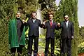 President Zardari holds hands with Russian president Dmitry Medvedev and leaders of the Former Soviet states.