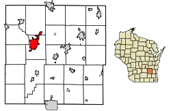 Location of Beaver Dam in Dodge County, Wisconsin