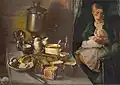 Samovar on table. Art by Russian painter Sergei Smirnov, made in 1981