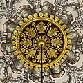 Decoration at the apex of the dome's interior