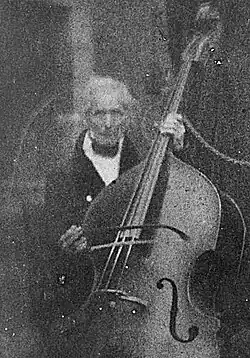 Dragonetti around 1843, from a calotype by David Octavius Hill and Robert Adamson