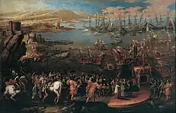 The landing of the Infanta Maria in Naples. 1649. Oil on canvas. Santander Bank Foundation, Madrid