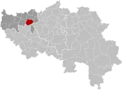 Location of Donceel in the province of Liège