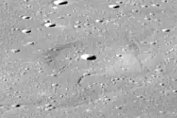 Omega Cauchy, with the small crater Donna at its summit, Mare Tranquillitatis