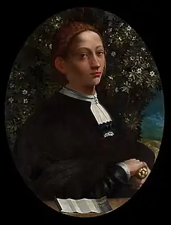 Presumed portrait of Lucrezia Borgia (attributed to Dosso Dossi, c.&nbsp;1519, National Gallery of Victoria[54])