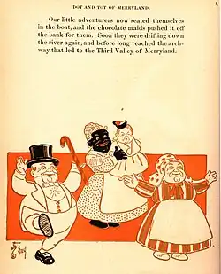 Text illustration: Aunt Lowney holds the daughter of the candy man and his wife.
