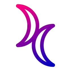 Another version of the double crescent moon bisexuality symbol with bisexual flag colors