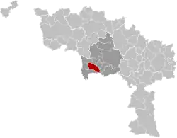 Location of Dour in Hainaut