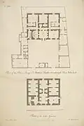 Plans of basement and ground floor as initially built for Sir Matthew Featherstonehaugh, Bart.