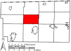 Location of Dover Township in Fulton County