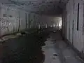 Inside a large reinforced concrete box storm drain in Mississauga, Ontario, Canada