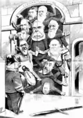 Crowbar in Australian editorial cartoon 1890