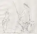 Drawing of Venus Pescatrice (fisherwoman) from the Casa della Pescatrice VII 9 63,60 Pompeii.jpg