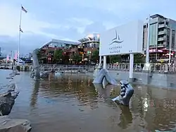 Drowning statue