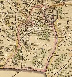 The Duchy of Castro. Detail from a map by W.J. Blaeu (1640)