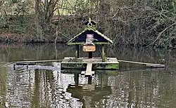 "Duckingham Palace" duck house on Widmore Pond, Sonning Common, UK