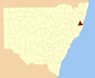 Location in New South Wales