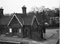The booking office with the crossing gate