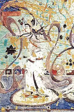Cave 220 “Hu xuan” dancer in mural from Mogao.
