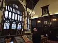 Durham Town Hall Guild Hall, showing portrait of the king and scepter.
