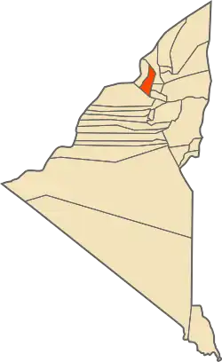 Location of Charouine commune within the former Adrar Province