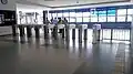 The fare gates of the station