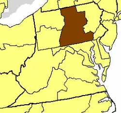 Location of the Diocese of Central Pennsylvania