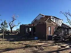 Image 137EF2 damage to a home north of Happy, Texas. (from Tornadoes of 2021)