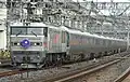 A Cassiopeia service in April 2012, hauled by JR East Class EF510-500 electric locomotive EF510-510