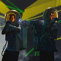 Noyz (left) and Dedduh at rehearsal for Eurovision 2013