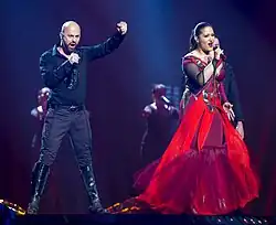 Dalal and Deen performing "Ljubav je" in Stockholm (2016)