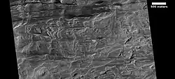 Layers in mound in Galle crater, as seen by HiRISE under HiWish program