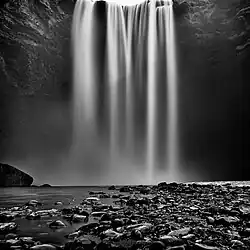 Long-exposure photo of the waterfall