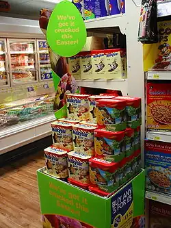 A point-of-sale display assembled by a contract packager