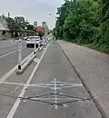Ecocounter bike sensor installed in a cycle lane on Bloor Street West in Toronto