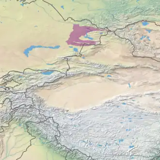 Altai steppe and semi-desert in purple