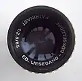 Projection objective Patrinast for a 35&nbsp;mm slide projector by Ed. Liesegang; 1:2.8/85