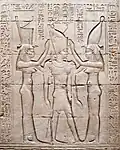 Wadjet (left) and Nekhbet (right) crowning Ptolemy VIII, Temple of Edfu