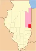 Edgar County (1823), with unorganized territory attached to it.[7]