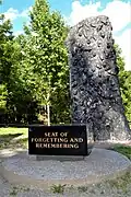 The Seat of Remembering and Forgetting, a 2001 piece by Adriana Ippel Slutzky on display at Lower Falls Park.