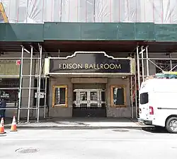 the entrance to the Edison Ballroom